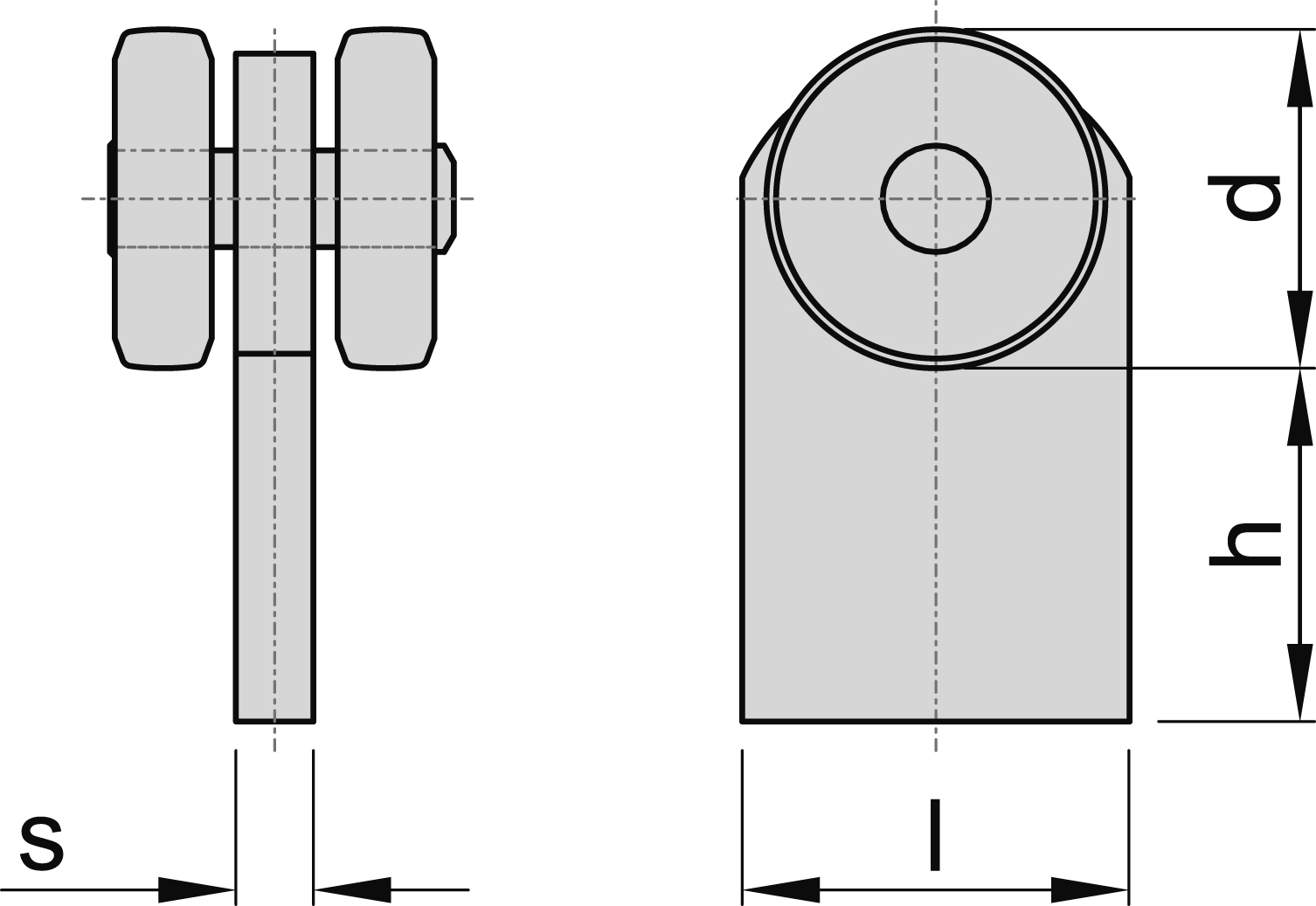 Einfachrolle zum Anschweissen MEA Gr- 2 verzinkt Ø 35 mm 10336824-60-0173.7