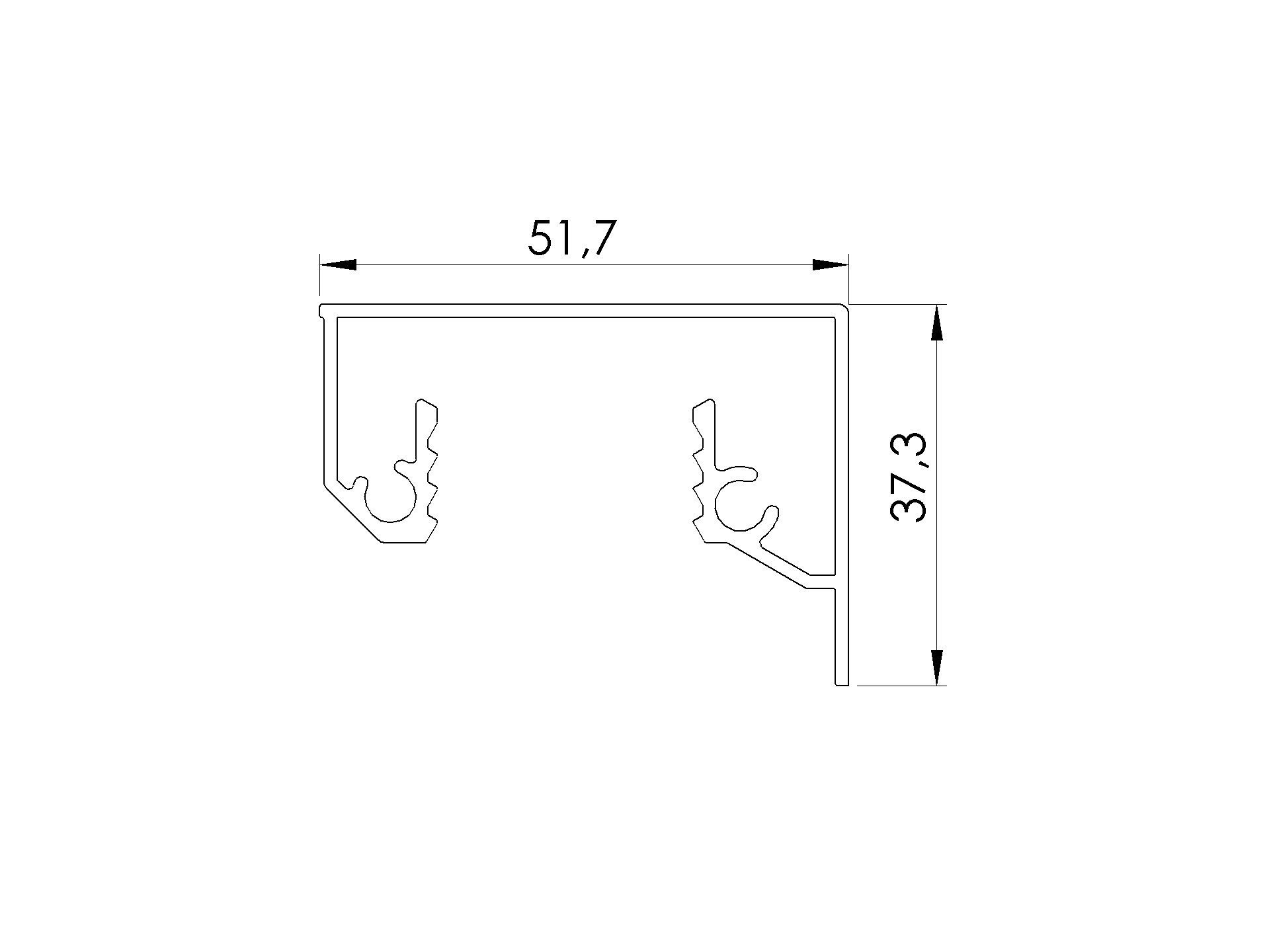 Abdeckprofil Aluminium 5000 mm fuer Profil AL-0006-ECO Satin-ELOX-89-11AL00265000SE-A.4