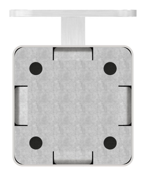 Handlaufhalter V2A 80 mm Wandabstand 58x58x4 mm Ronde Clipsrosette verschweisst-11-2082.4