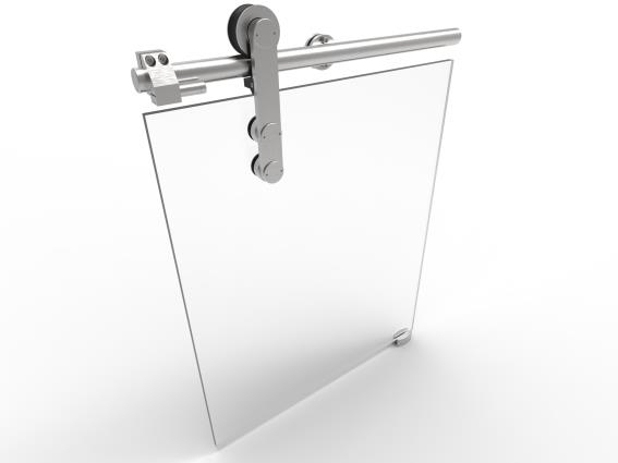 Glastuer Schiebetuer Beschlagset Oberfuehrung Edelstahl AISI 304 fuer 8-12mm Glas-89-11GS304P9102SSET-A.4