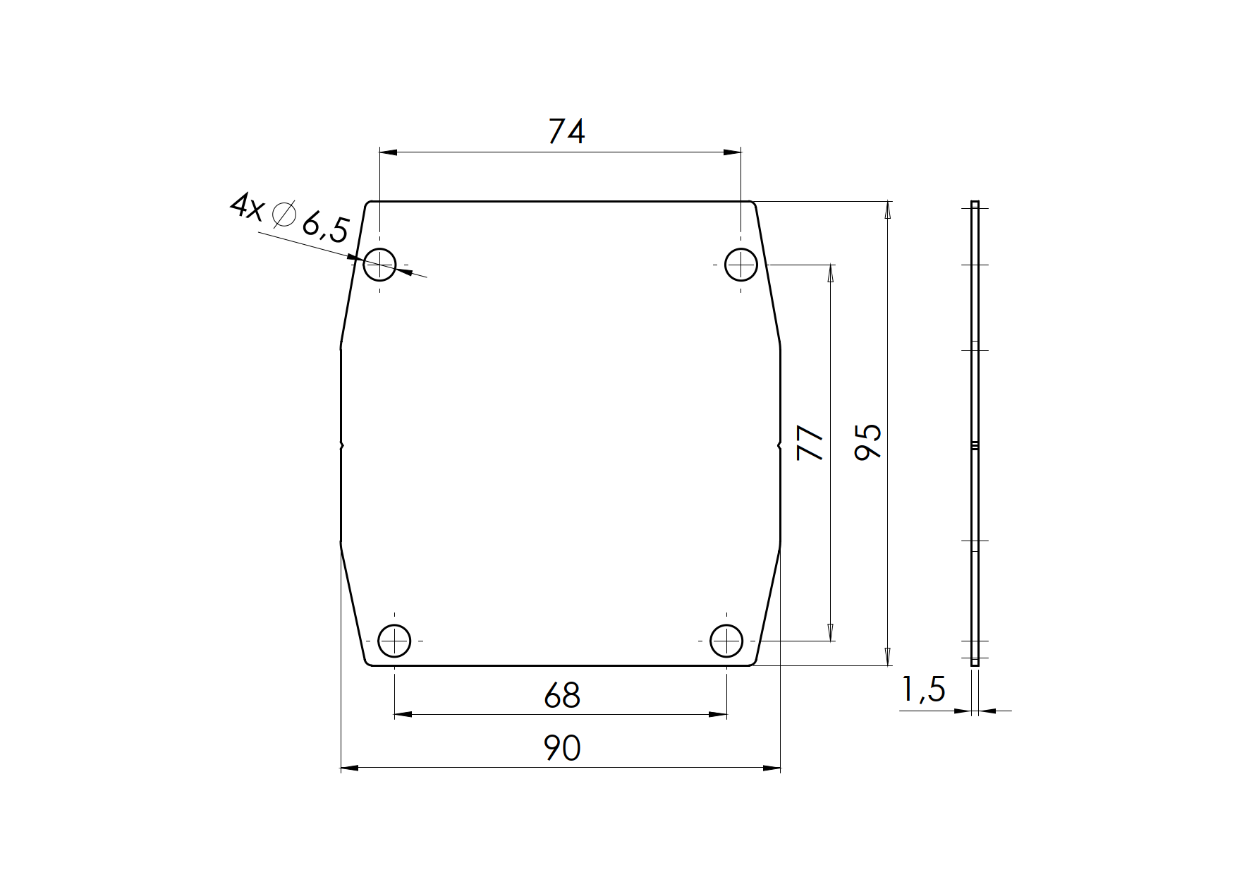Endkappe fr Laufschiene Stahl verzinkt fr Profil 90 x 95 mm-89-11H4090X95P-A.4
