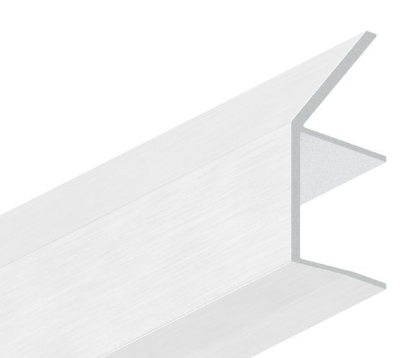 Regenrinne Aluminium eloxiert fuer Glas 21-52 mm L = 2400 mm Vordach-88-11VDE-RE-2400.21