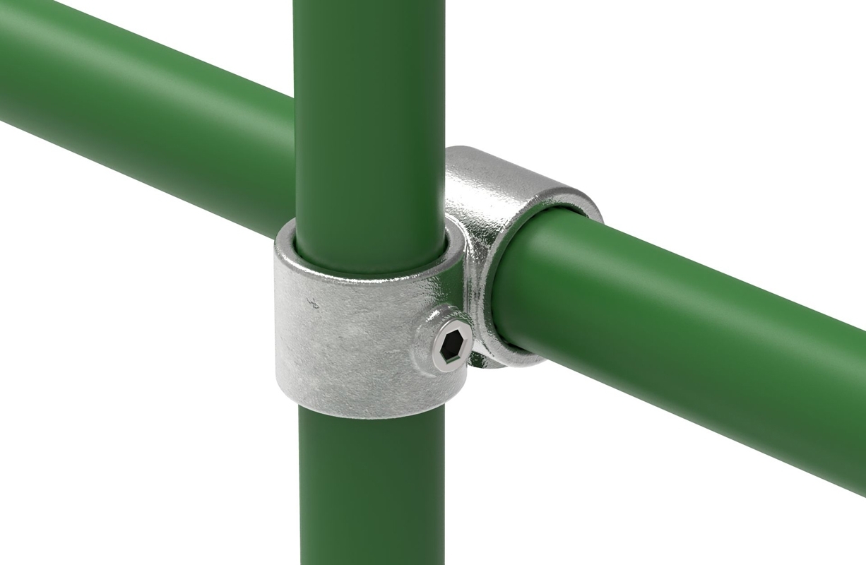 Rohrverbinder - Kreuzstueck vorgesetzt 90° - 161A27 - 26-9 mm - 3-4- - Feuerverzinkt u. Elektrogalvanisiert-161A27