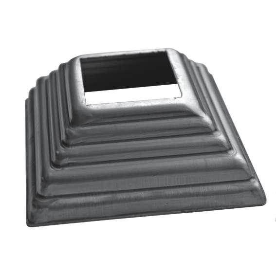 Stahl Rosette 80x80 mm fuer Pfosten 40x40 mm- roh- H30 mm-89-11E227540X40-A.4