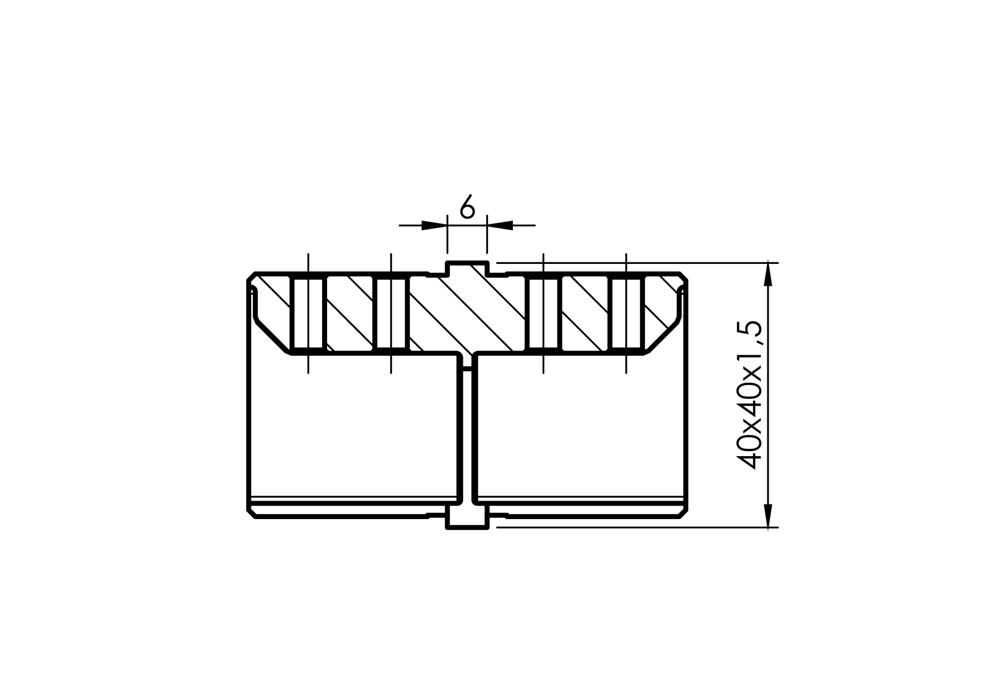 Handlaufverbinder Edelstahl AISI 304 40x40x1-5 mm fuer Glasmontage geschliffen-89-11A6790040-A.4