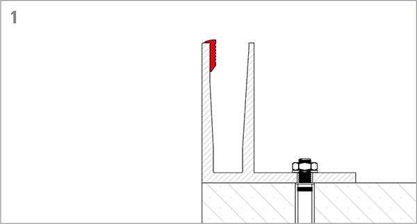 Alu-Profil - KOMPAKT - Laenge- 6000 mm - aufgesetzte Montage - Aluminium-12-2214.6