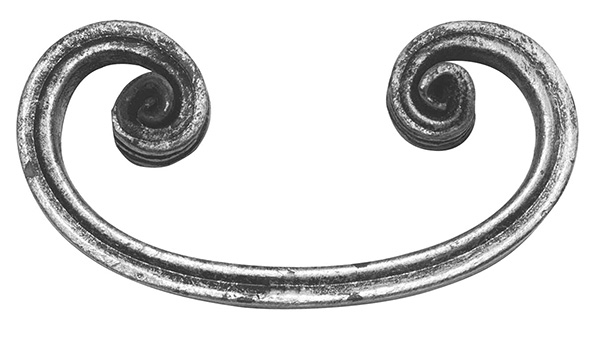 Schwerbarock - Masse- 110x60 mm - Material- 16x8 mm- gerillt - Stahl S235JR- roh-30-1823.8