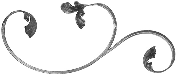 Leichtbarock - rechts - Masse- 120x280 mm - Material- 12x5 mm - Stahl S235JR- roh-30-1748.8