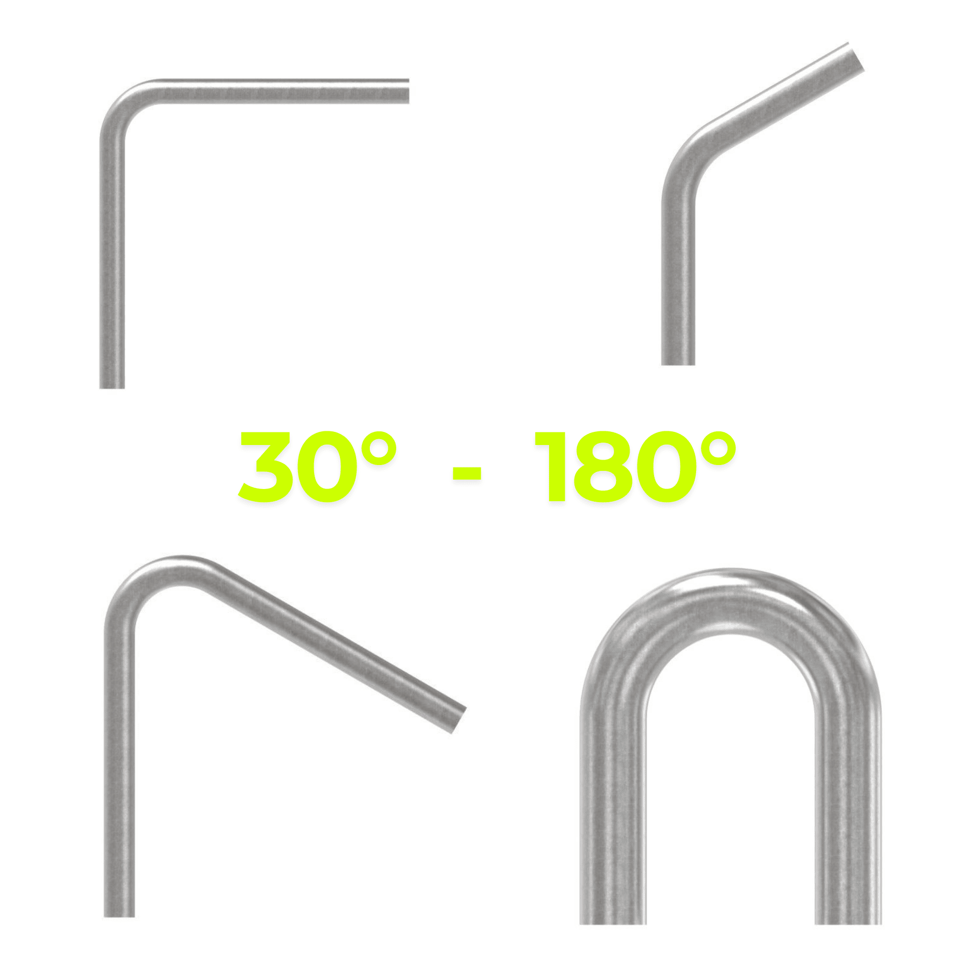 Pipe bends in various angles