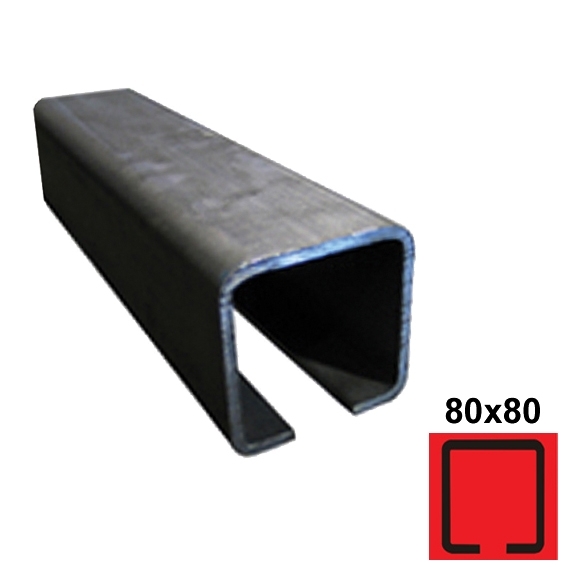 Laufschiene Stahl roh 80 x 80 x 5 mm L=6000 mm fr freitragende Schiebetore-89-11H0280X80FE6000-A.4