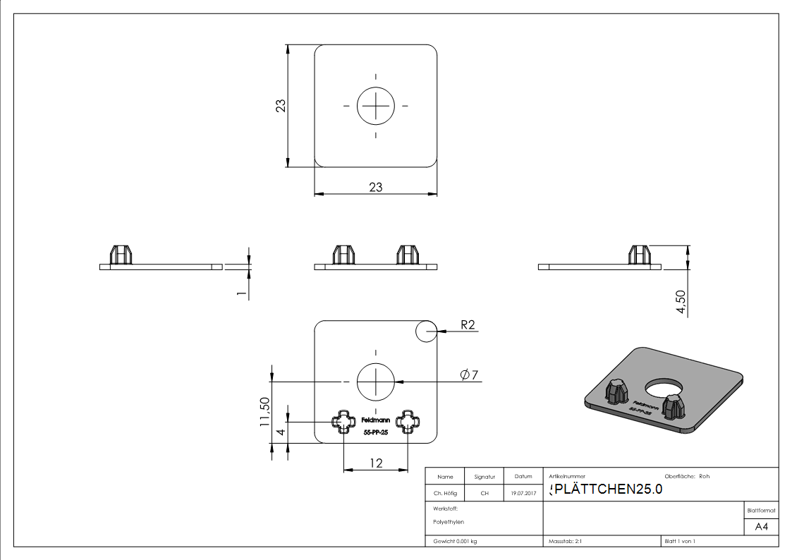 Ersatz-Plastikplaettchen fuer Lochblechhalter Durchmesser 25 mm-PLAeTTCHEN25.0