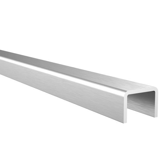 Aufsteckhandlauf Aluminium 22 x 16 mm fuer Glas 16-0-17-5 mm L=3000 mm-89-11AL69010183000SE-A.4
