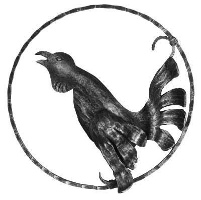 Auerhahn -links- Zierelement - Ø 300 mm - Stahl S235JR- roh-30-3189L.8