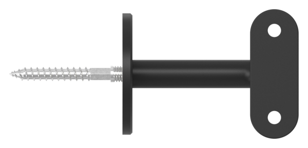 Handlaufhalter Edelstahl V2A Ronde Ø 60 x 5 mm Wandabstand 75 mm RAL 9005 schwarz matt-88-1150369-240-00.9005
