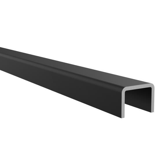 Handlaufprofil Aluminium fuer Glas 12-13-52 mm L=6000 mm schwarz eloxiert-89-11AL69010146000SEB-A.4