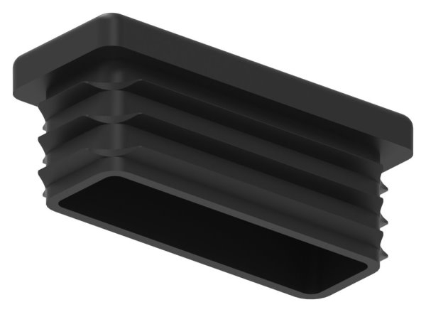 Einsteckkappe Kunststoff fuer Rechteckrohr 50 x 20 mm schwarz- Wandstaerke 1-0-3-0 mm-88-11179.50X20