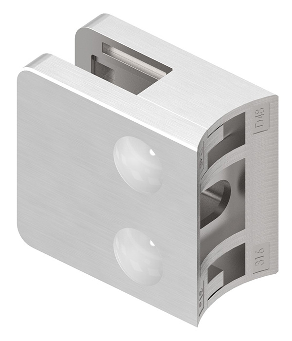 Glasklemme 45x45x26 mm AbZ fuer Anschluss Ø 48-3 mm V4A-10-3048.1ABZ