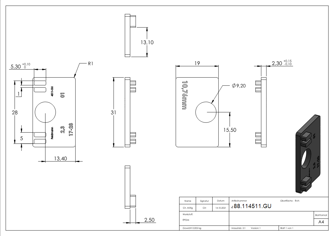 1 Paar Gummi fuer Mod- 45- VSG-Glas 10-76mm-88-114511.GU