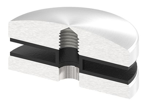 Glaspunkthalter Ø 72 mm- V2A- Anschluss- Flach mit AbP-10-5200.4