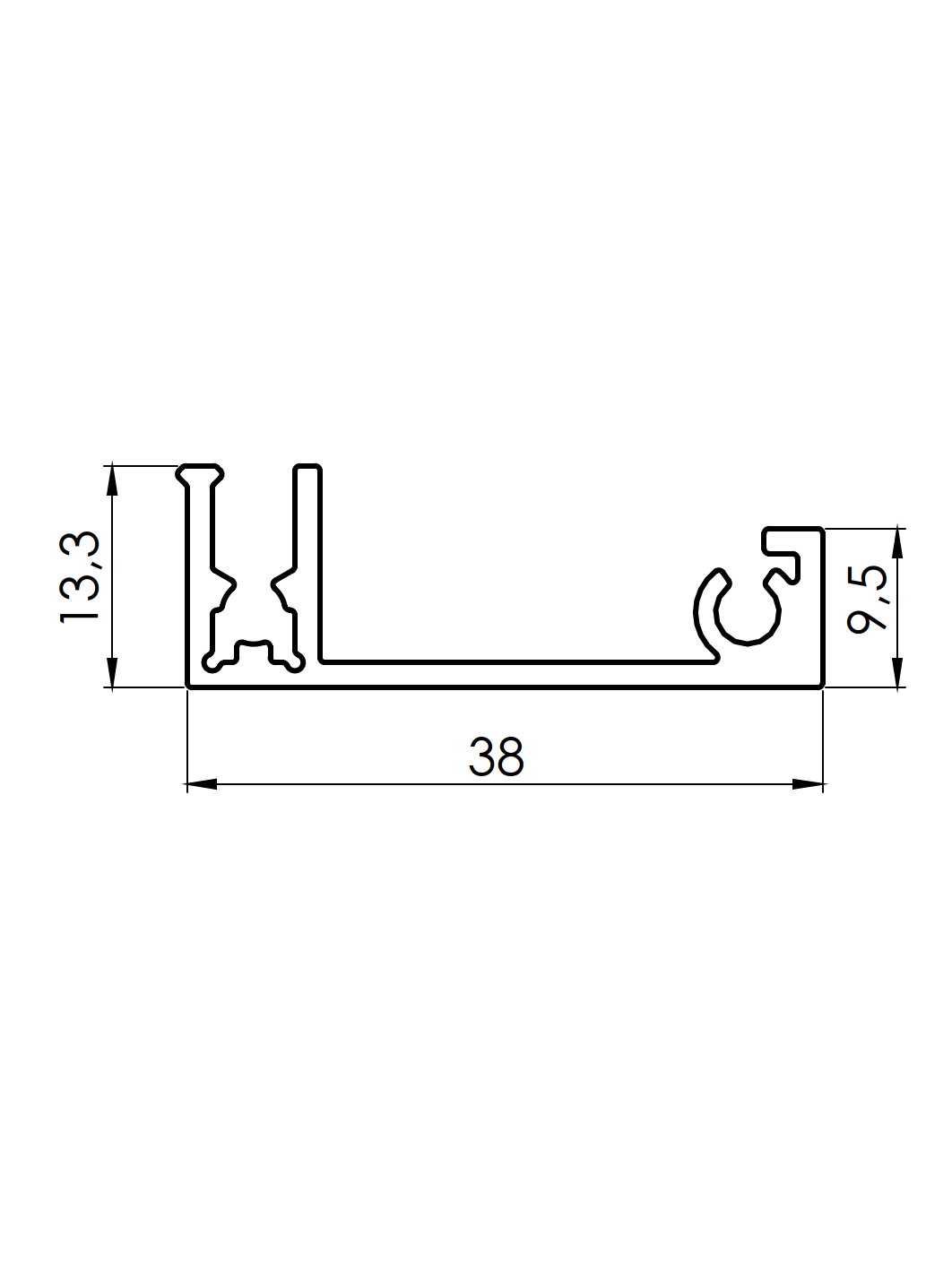 Zaunadapter Abdeckleiste Aluminium 38x13-3 mm 1500 mm Anthrazit RAL 7016 Click-Lock-89.FGA2F20X141500R7016