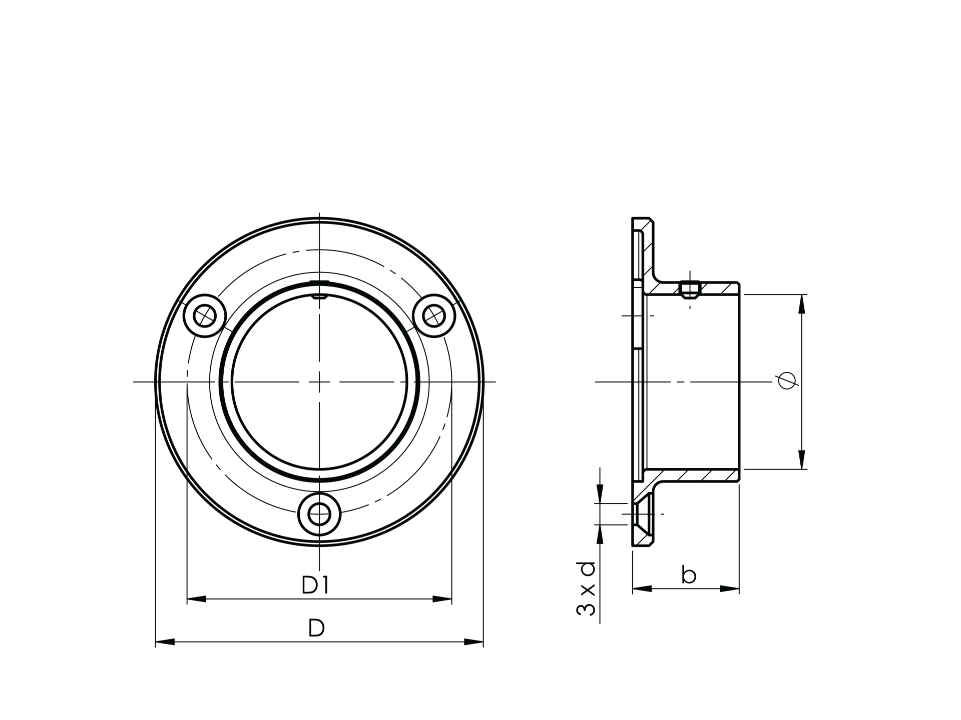 Wandanker  Masse- Ø 85 mm fuer Rundrohr- Ø 33-7 mm - V2A-11-3020-A.4