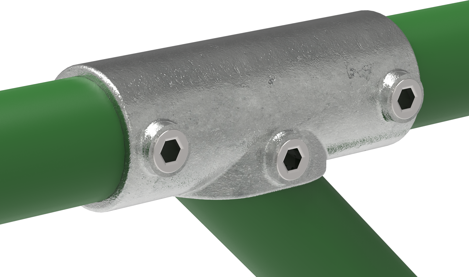 Rohrverbinder T-Stueck 30-45° Ø 48-3 mm -1 1-2- - Temperguss verzinkt - 127D48-127D48