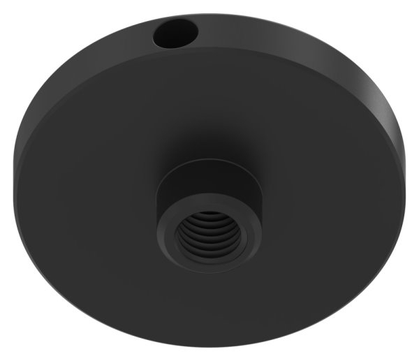Oberteil fuer 52mm Glaspunkthalter- V2A- pulverbeschichtet in RAL 9005 schwarz matt-88-1160195-240-OT.9005