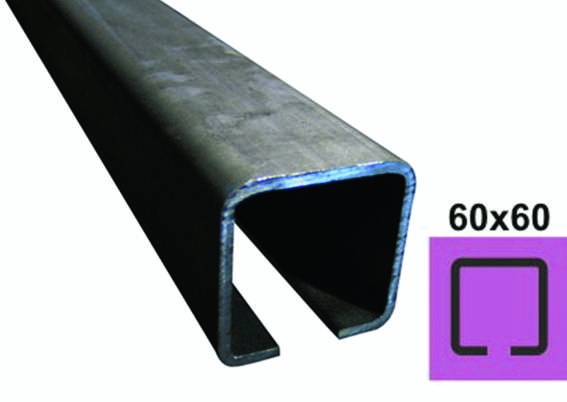 Laufschiene Stahl roh 60 x 60 x 4 mm L=6000 mm fuer Schiebetore-89-11H0260X60FE6000-A.4
