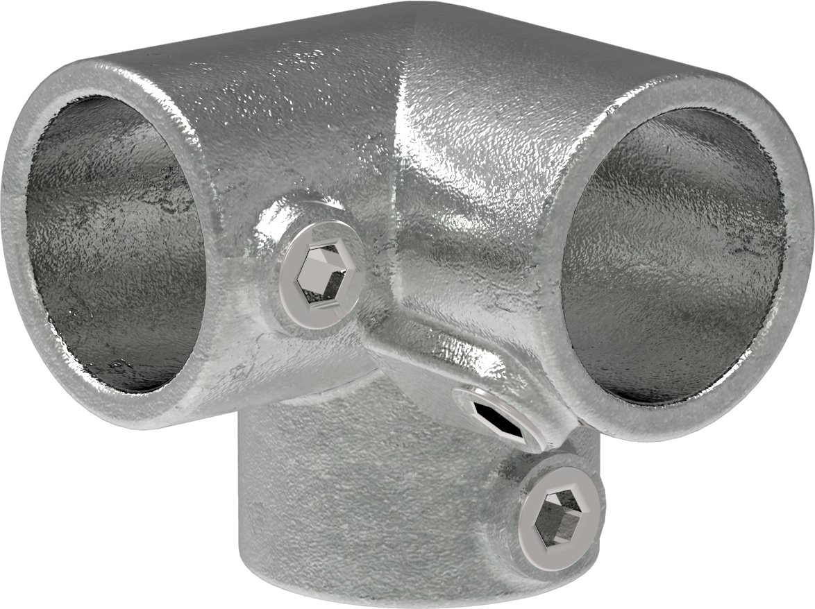 Rohrverbinder Dreiweg-Eckstueck 90° Ø 17-2 mm -3-8- - Temperguss verzinkt - 128S17-128S17