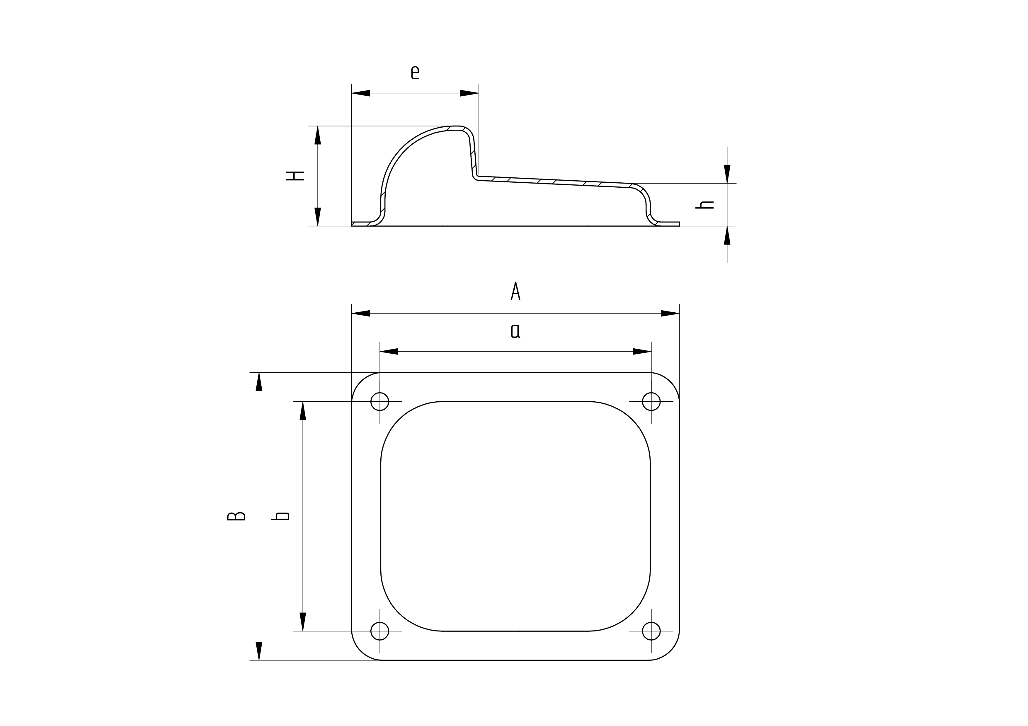 Mittelanschlag Stahl 120 x 100 x 42 mm Verzinkt fr Flgeltore-89-11B132S-A.4