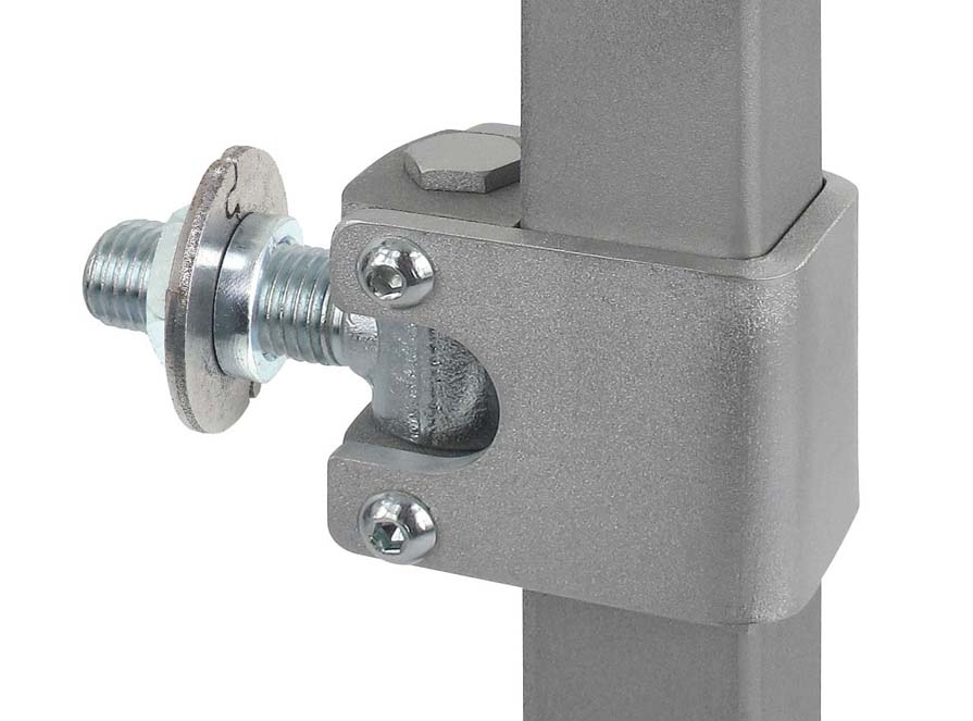 Verstellbares Torband Stahl verzinkt fuer 30x30 mm Pfosten Gewinde M16-89-11D422M1630X30-A.4