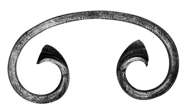 C-Schnecke - Masse- 60x120 mm - Material- 12x5 mm - Stahl S235JR- roh-30-3713.8