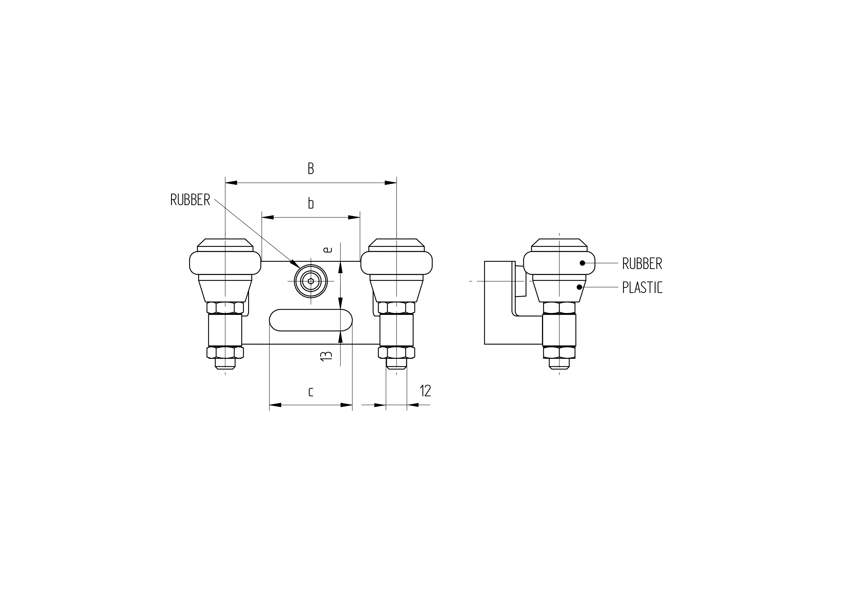 Oberer Endanschlag Edelstahl V2A fr Torrahmen 60 mm mit Gummifhrungsrollen-89-11H83760P-A.4