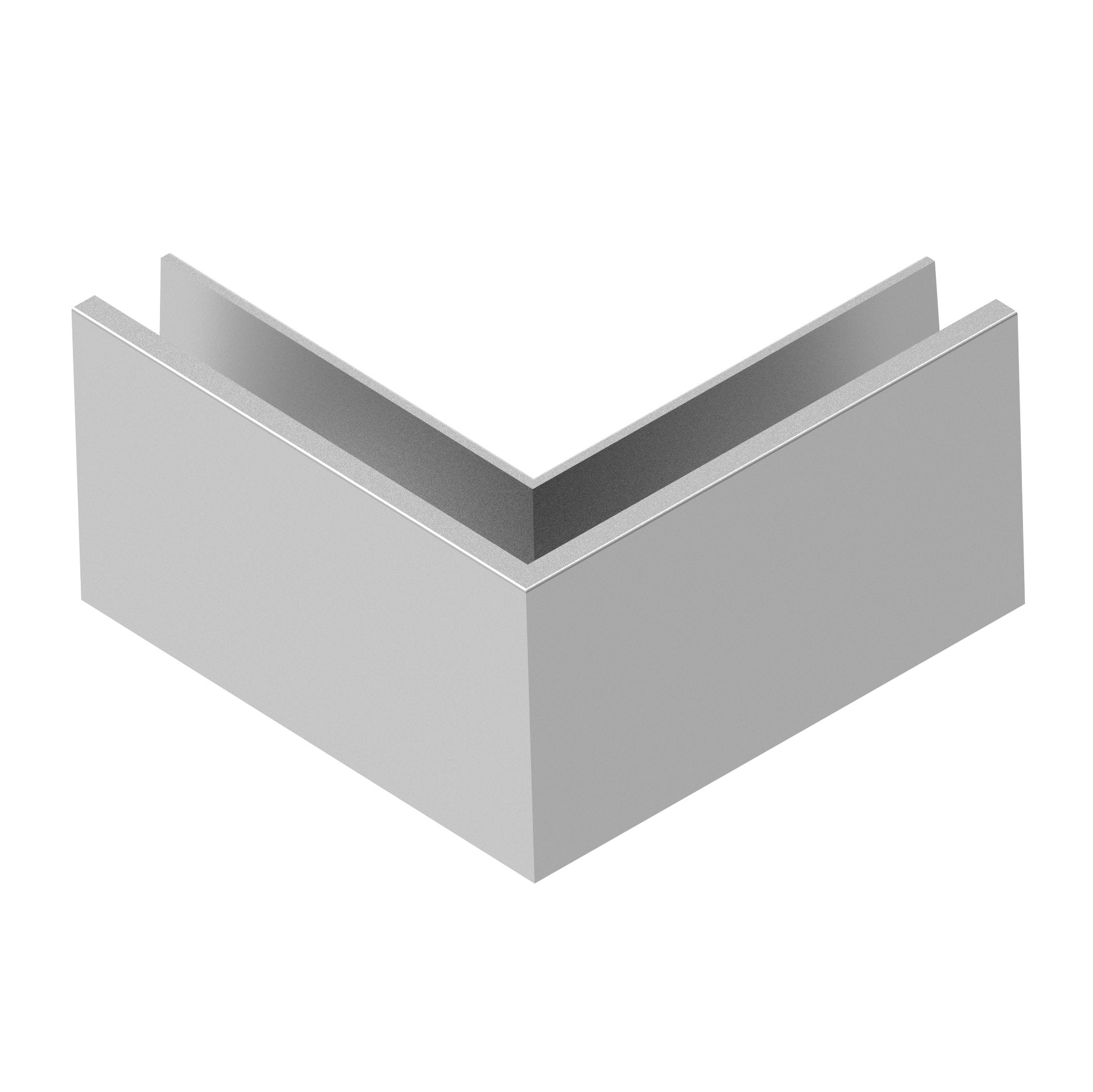 Eckverbinder Aluminium 90° Aussenecke Glas 12-21-52 mm Satin-ELOX Topmontage-89-11AL0004SE90OUT-A.4