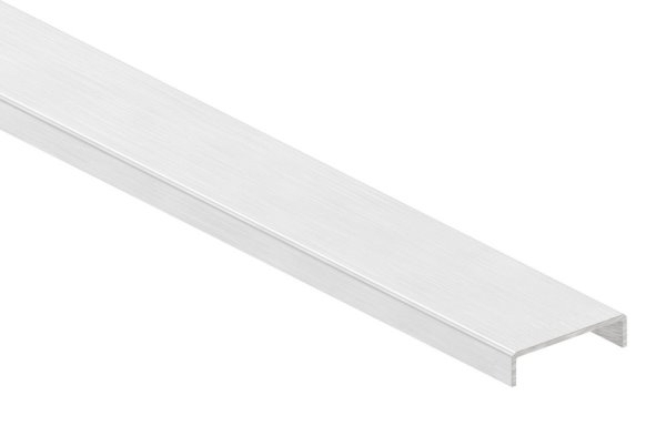 Kantenschutz EXTRA SLIM Edelstahl V4A fuer Glas 20-00–21-52 mm L = 3000 mm geschliffen K240-88-1180583-V4A.3M