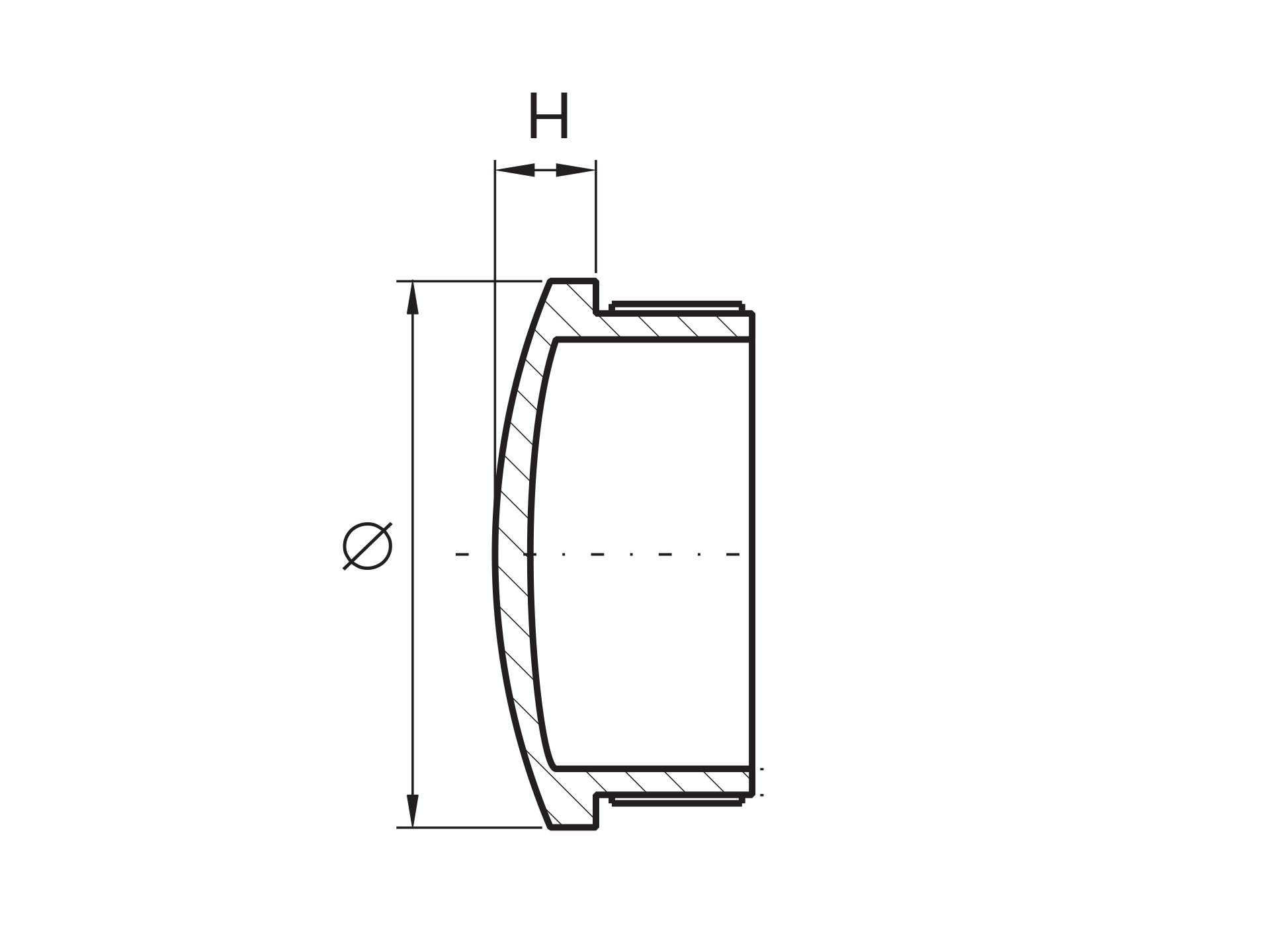 Endkappe Edelstahl AISI 304 fuer Rohr Ø 38 mm geschliffen zum Einpressen-89-11A5729238-A.4