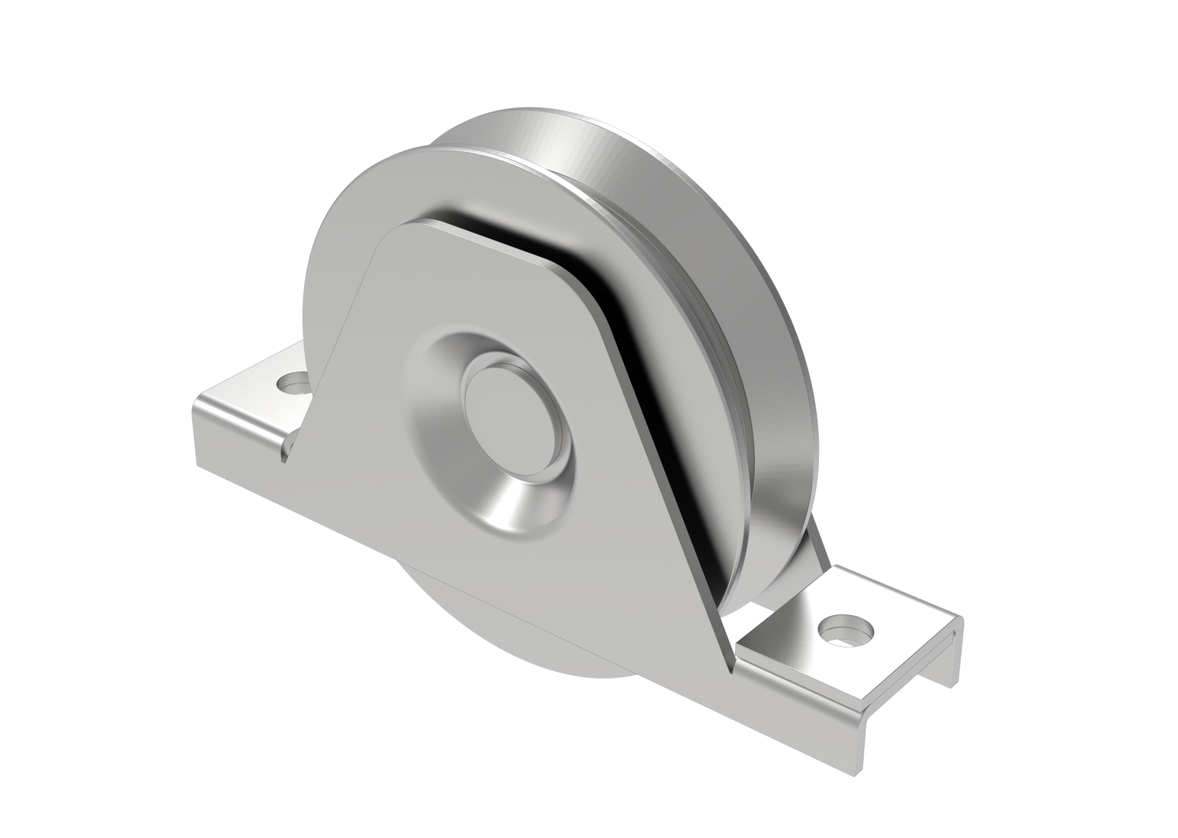 Schiebetorrolle mit Auensttzplatte Stahl verzinkt  98 mm V-Rille-89-11H38V100-A.4
