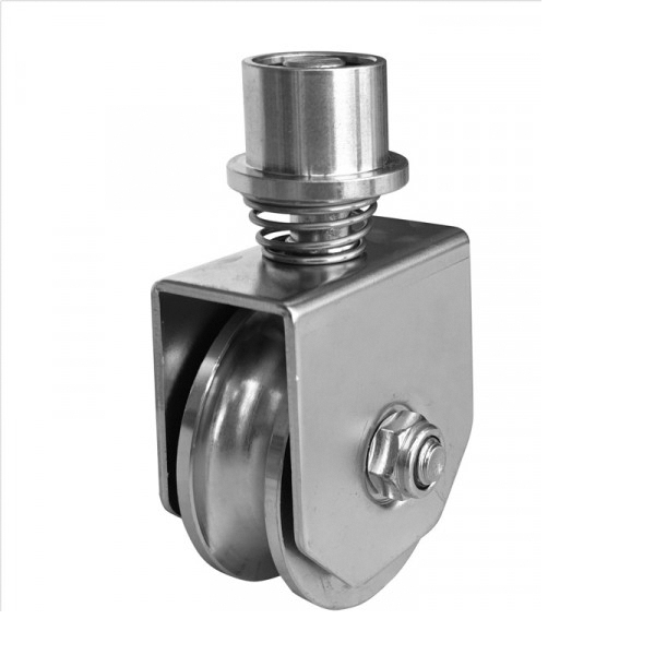 Gefederte Torlaufrolle Stahl verzinkt Ø 78 mm mit U-Rille drehbar-89-11H31U80SP-A.4