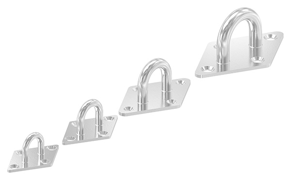 Befestigungsoese Edelstahl V4A Rundeisen Ø 10 mm mit rechteckiger Platte-88.11100075010