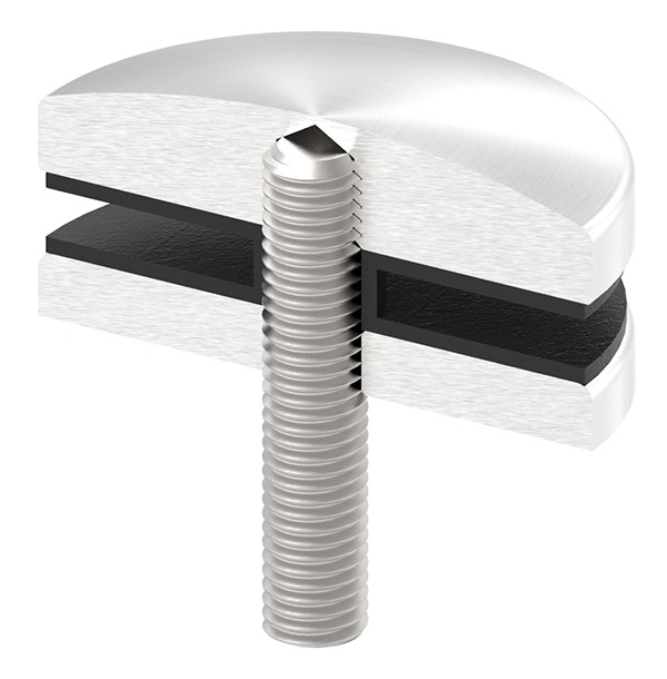 Glaspunkthalter Ø 72 mm- V2A- Anschluss- Flach mit AbP-10-5200.4