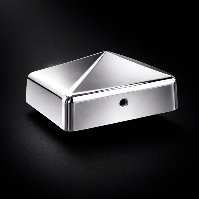 Pfostenkappe 100x100 mm Edelstahl V2A glaenzend poliert – 10er Set inkl. Schrauben-60220-100-012