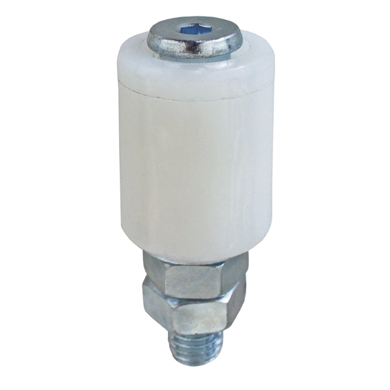 Fuehrungsrolle Nylon Ø 25 mm Stahl mit M12 Gewinde Gesamthoehe 75 mm-89-11H0425W-A.4