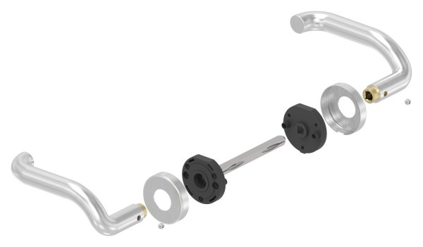 Tuerdruecker-Paar Edelstahl V2A drehbar inkl- 8 mm Drueckerstift-11-3976.4