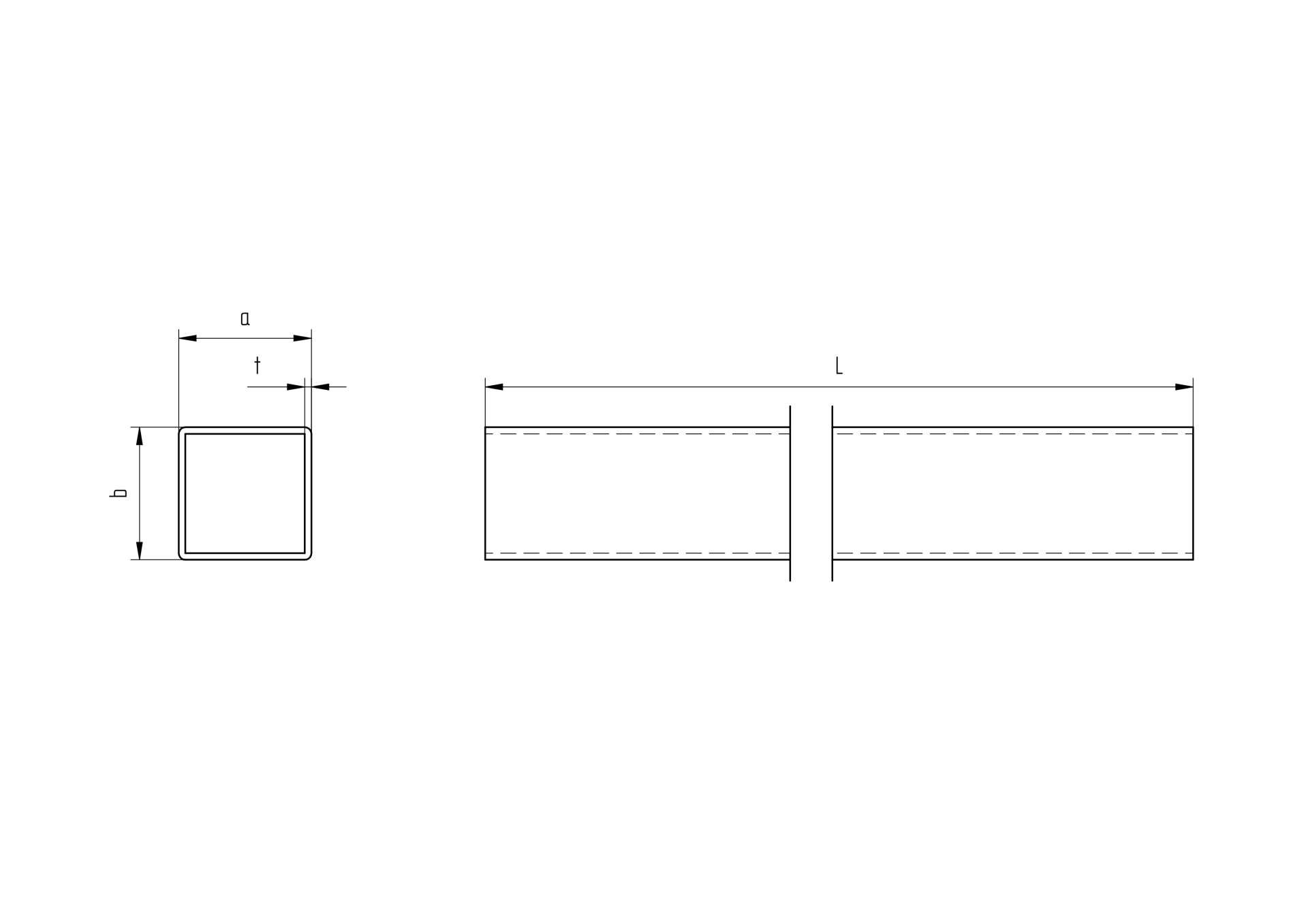 Edelstahl Quadratrohr AISI 304 40x40x2 mm 1000 mm Schliff-89-11A40X40X21000-A.4