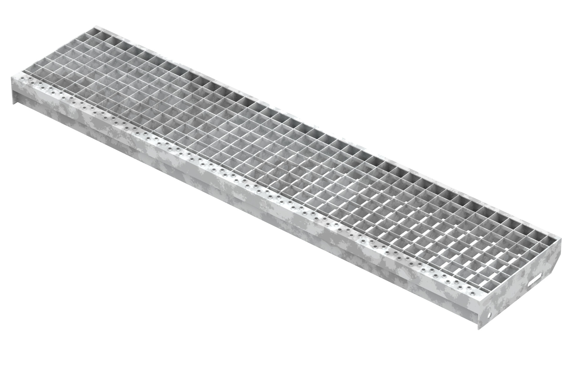 Gitterroststufe Treppenstufe Masse- 1250x270 mm 30-30 mm S235JR -St37-2- im Vollbad feuerverzinkt-40-1252730.7