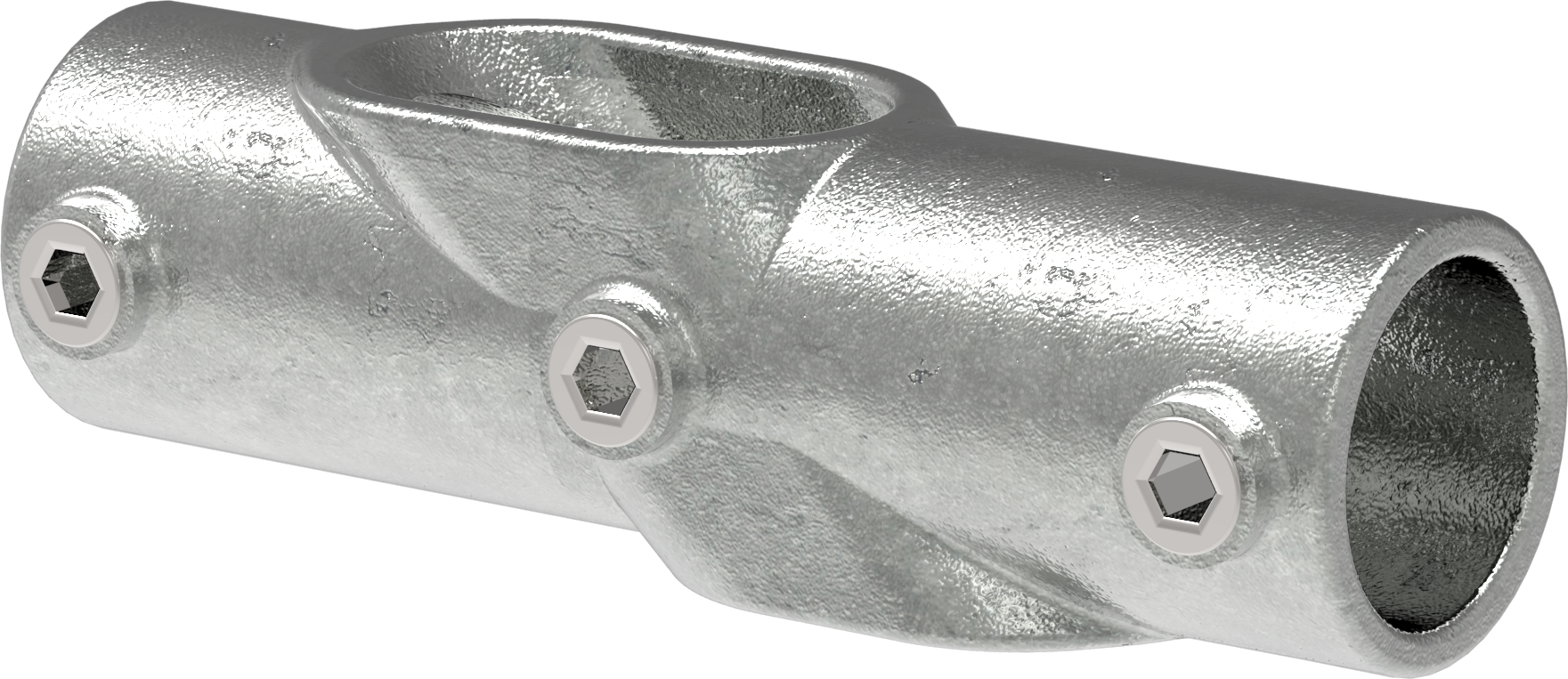 Rohrverbinder Kreuzstueck 30-45° Ø 48-3 mm -1 1-2- - Temperguss verzinkt - 130D48-130D48