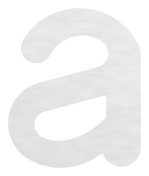 Buchstabe a - d - gross - Masse- 200 mm x 300 mm - V2A-11.8074