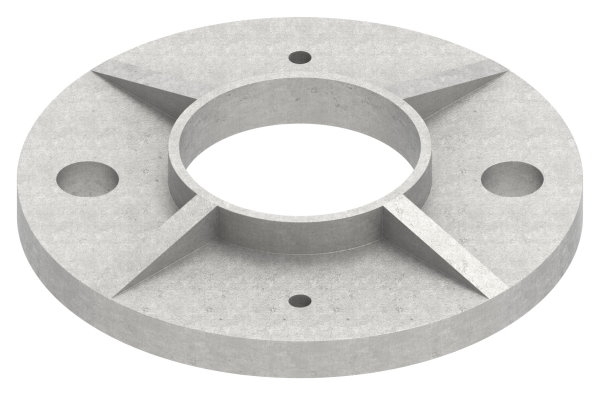 Ankerplatte  Masse- Ø 100x8 mm fuer Rundrohr- Ø 42-4 mm  roh- V4A-11-3023.1