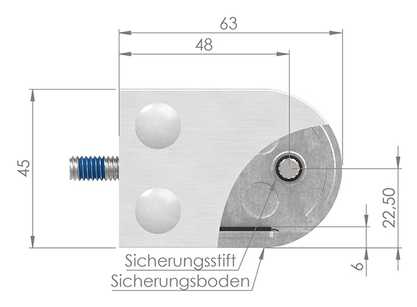 Glasklemme 63x45x30 mm AbZ fuer Anschluss Ø 33-7 mm V4A-10-2433ABZ.1