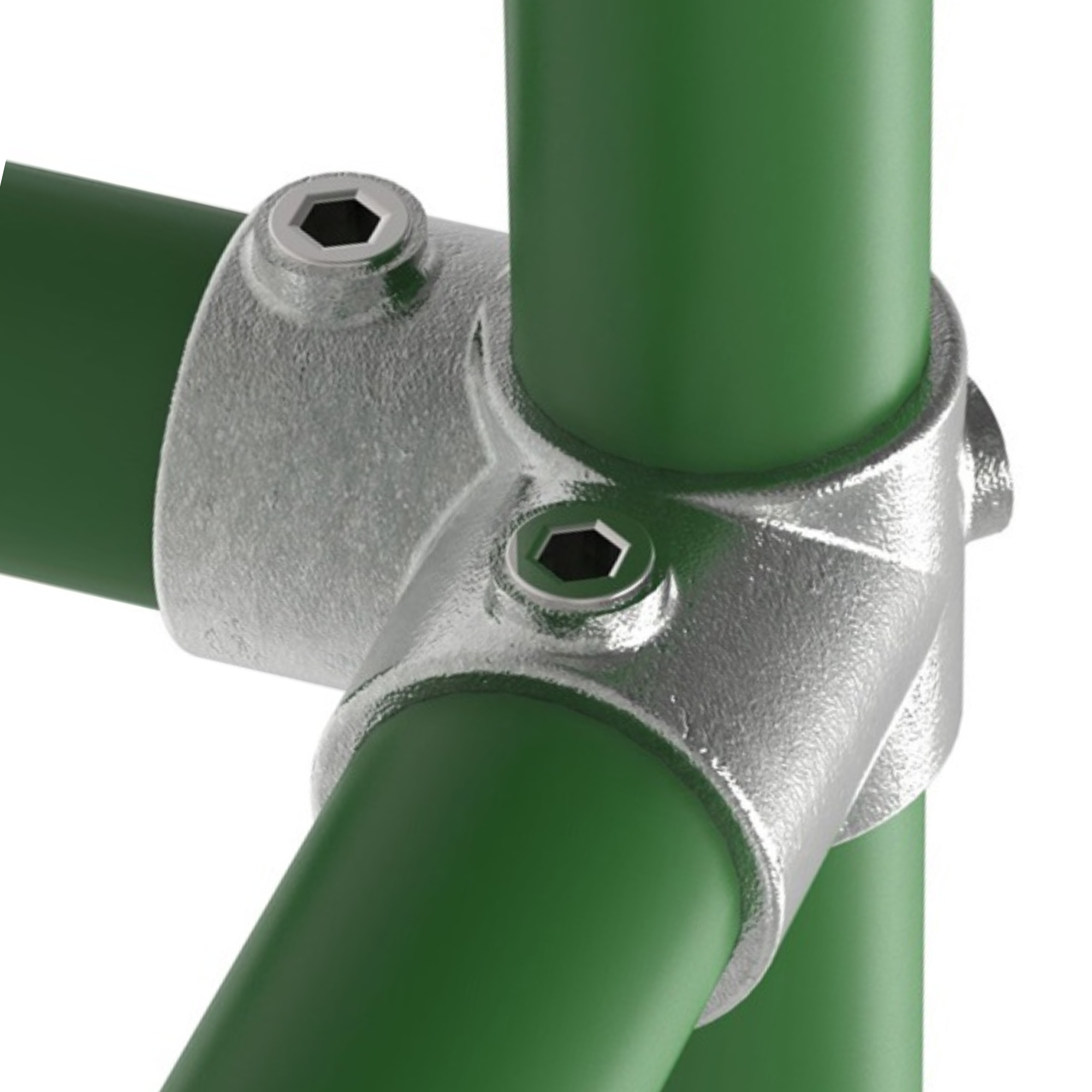 Rohrverbinder - Eckstueck durchgehend - 116B34 - 33-7 mm - 1- - Feuerverzinkt u. Elektrogalvanisiert-116B34